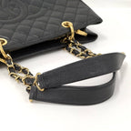 Chanel Grand Shopping Tote GST Chain Quilted Caviar Leather Black — view 4