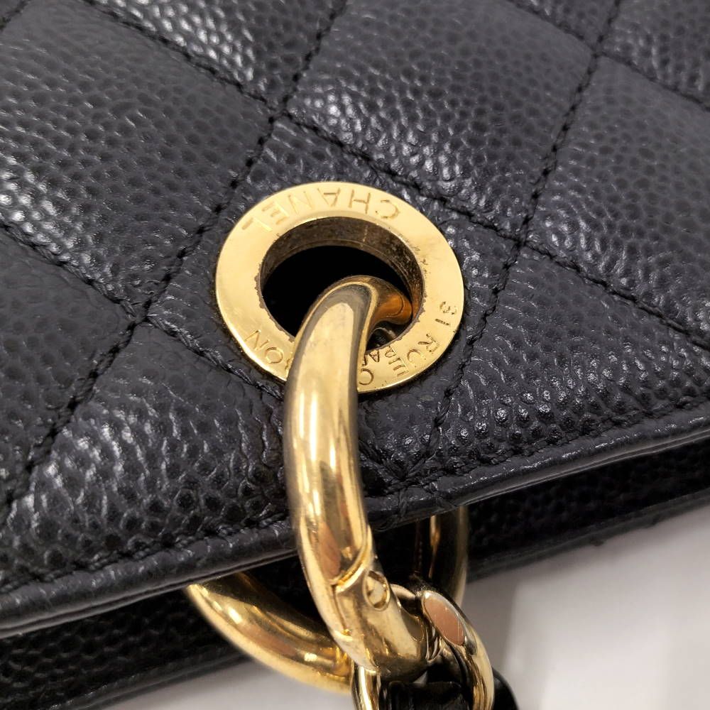 Chanel Grand Shopping Tote GST Chain Quilted Caviar Leather Black — view 5