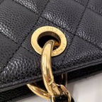 Chanel Grand Shopping Tote GST Chain Quilted Caviar Leather Black — view 5