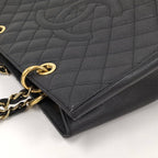 Chanel Grand Shopping Tote GST Chain Quilted Caviar Leather Black — view 7