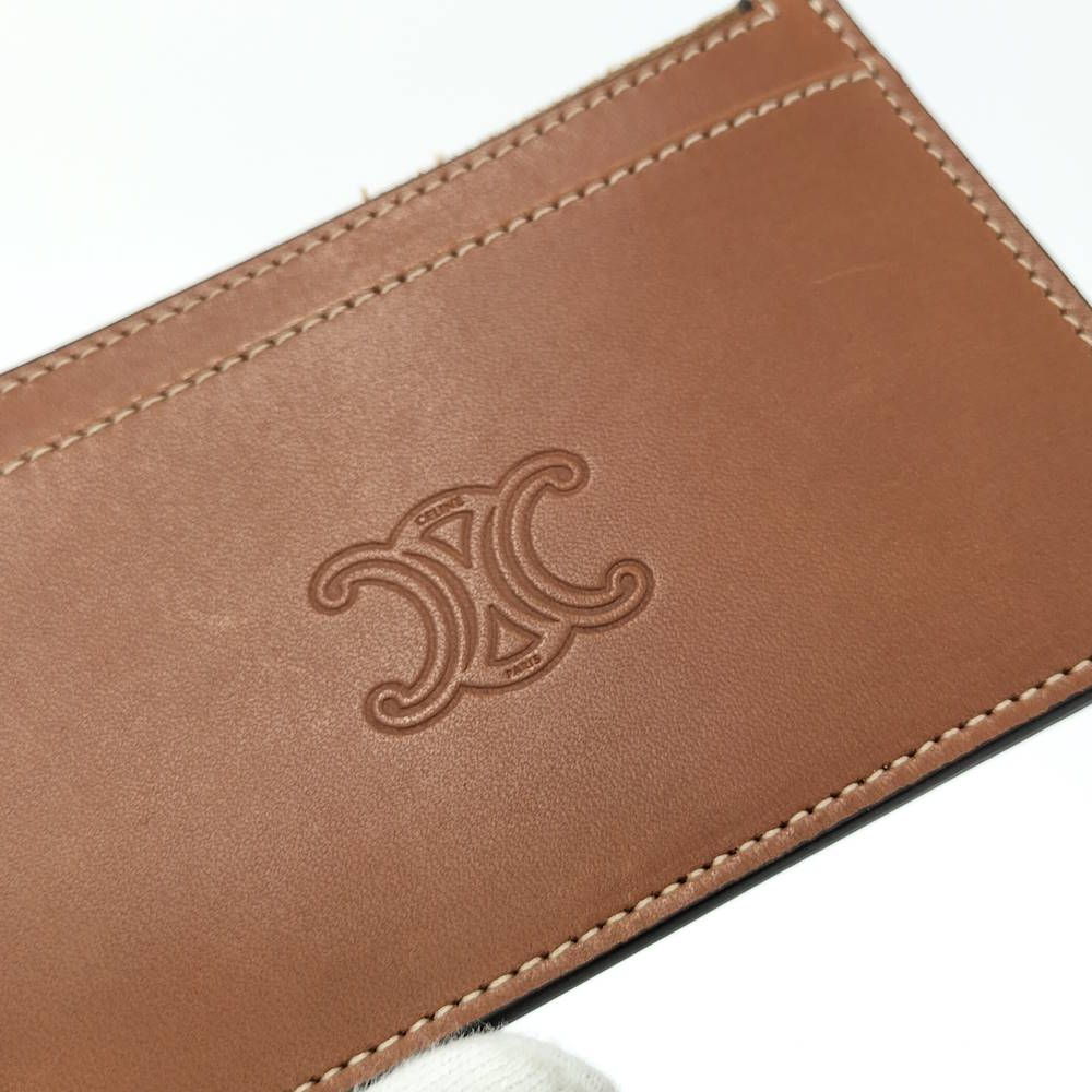 Celine Zip Card Case Leather Brown — view 8