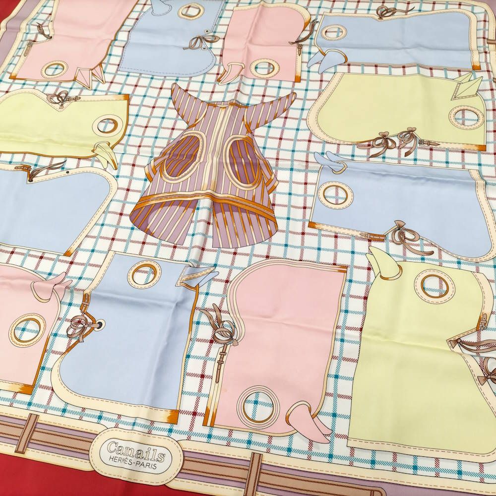 Hermes Carre 90 Scarf Camails Camaille Red — view 7