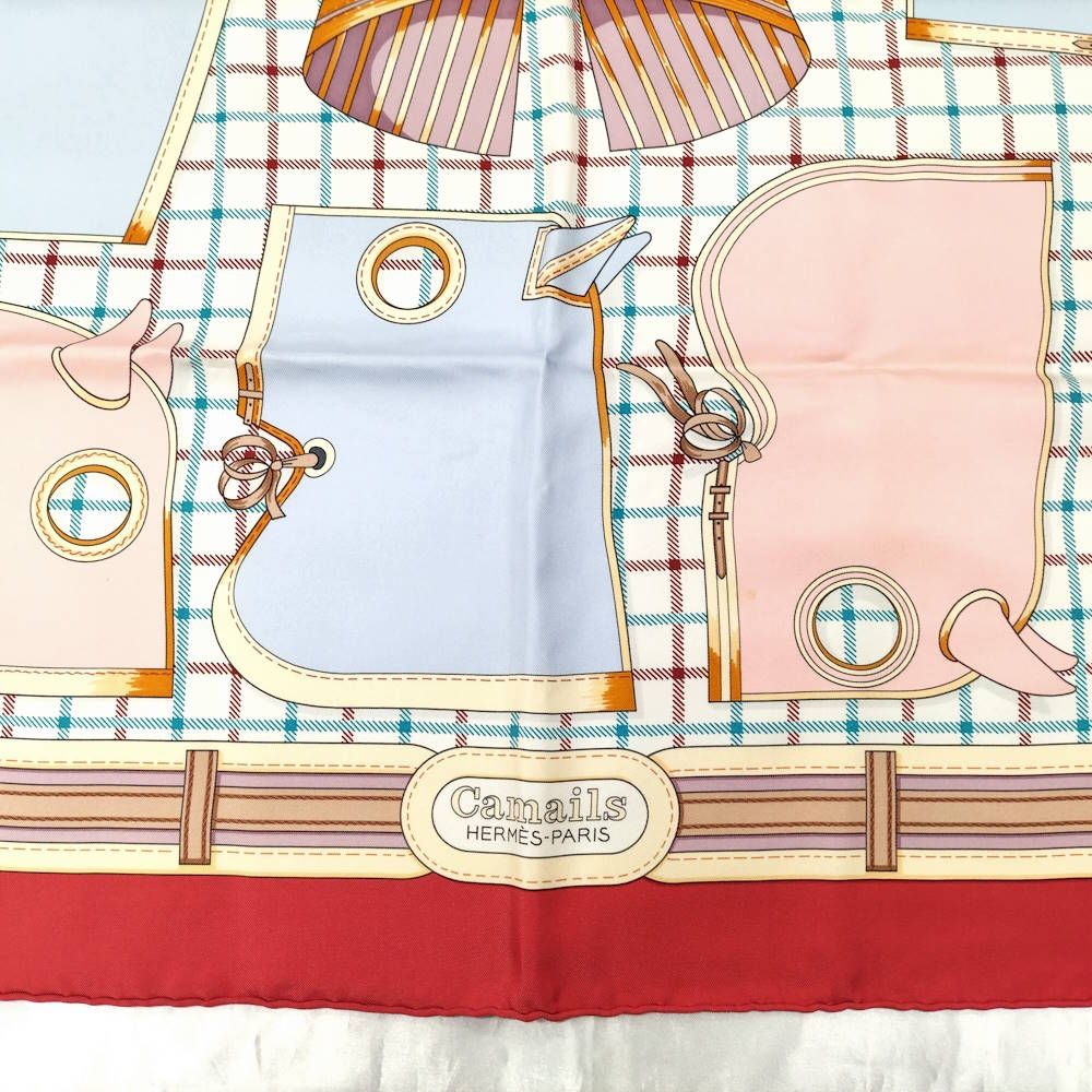 Hermes Carre 90 Scarf Camails Camaille Red — view 6