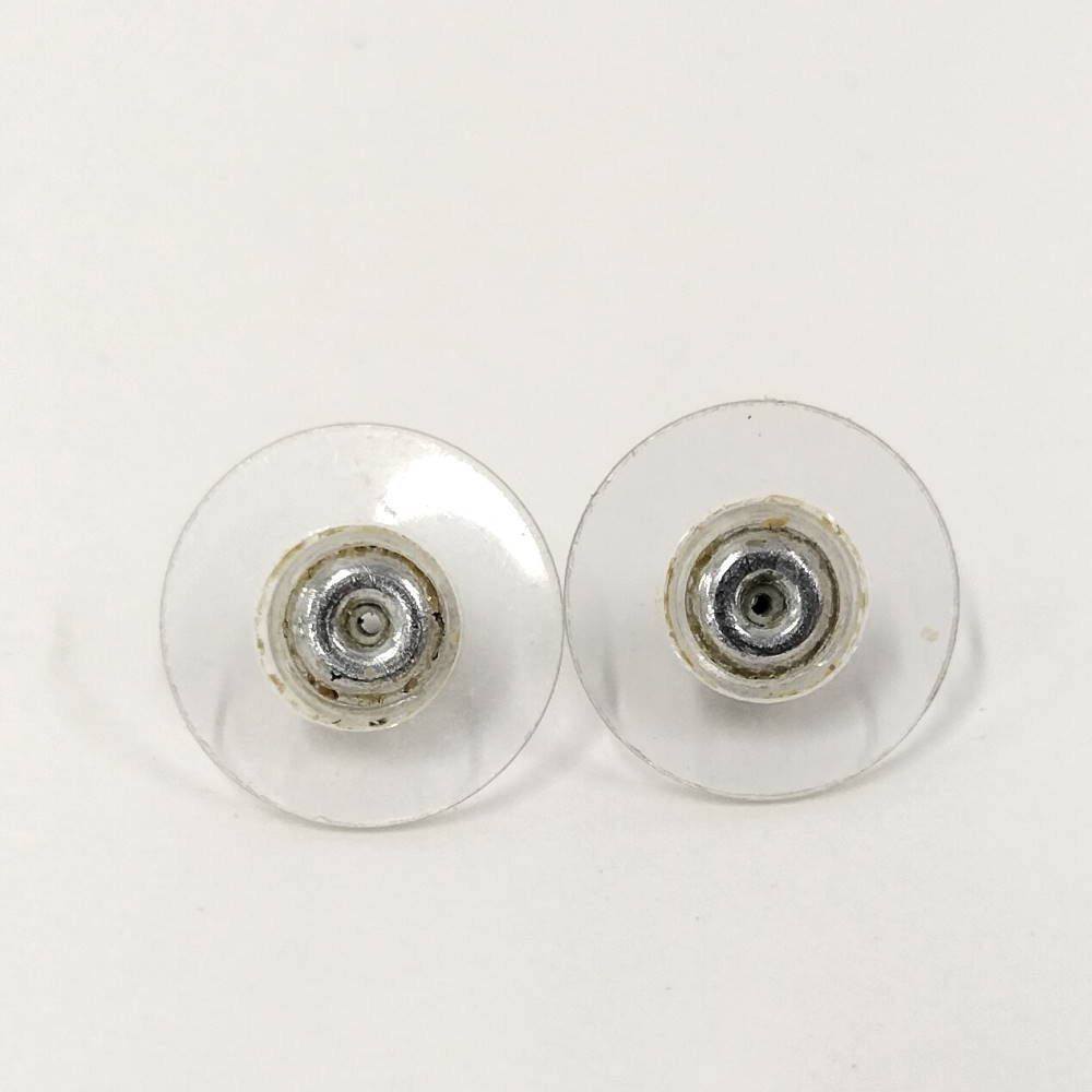 Chanel CC Logo Earrings Rhinestone Silver Plated — view 3