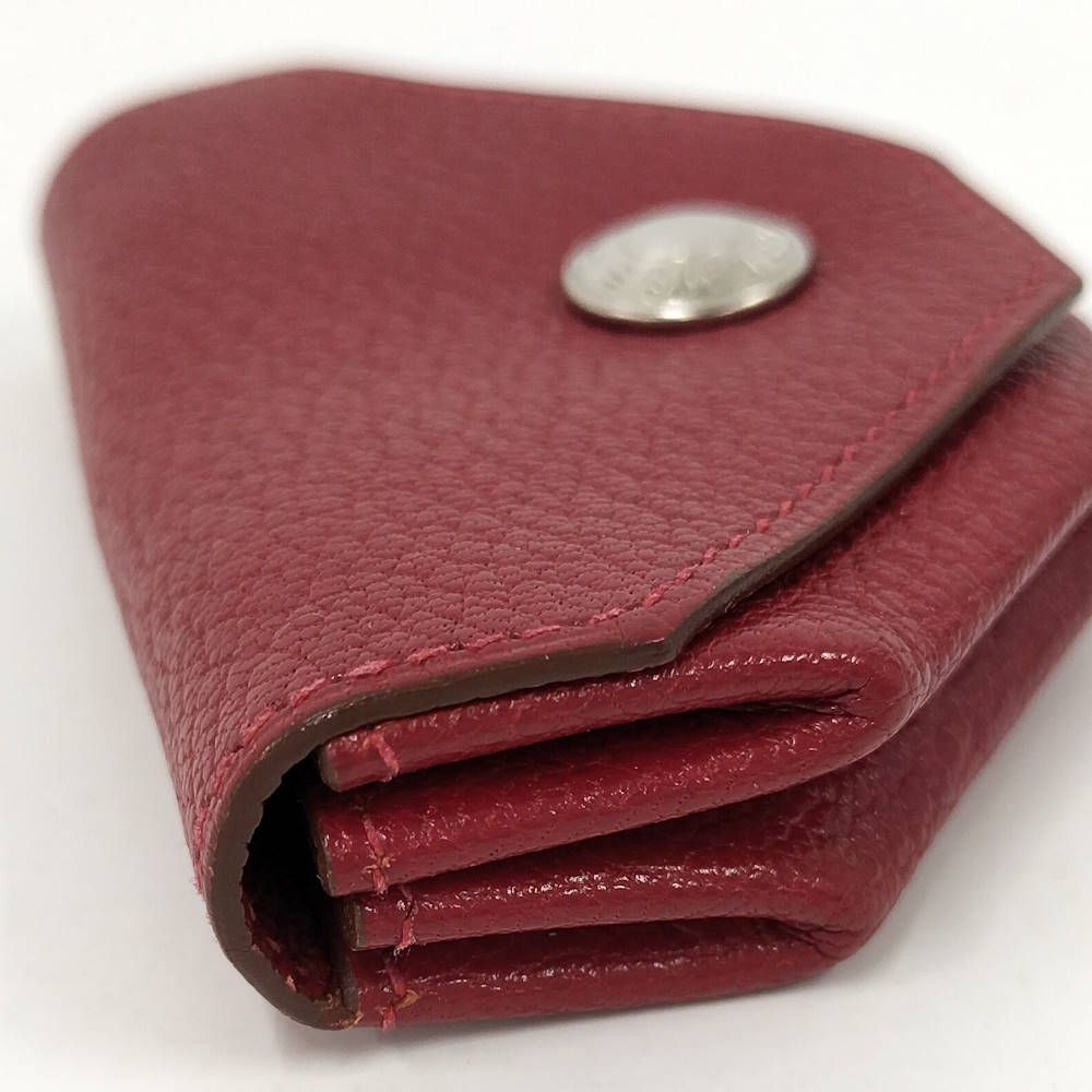 Hermes Levain Quatre Coin Purse Leather Red — view 4