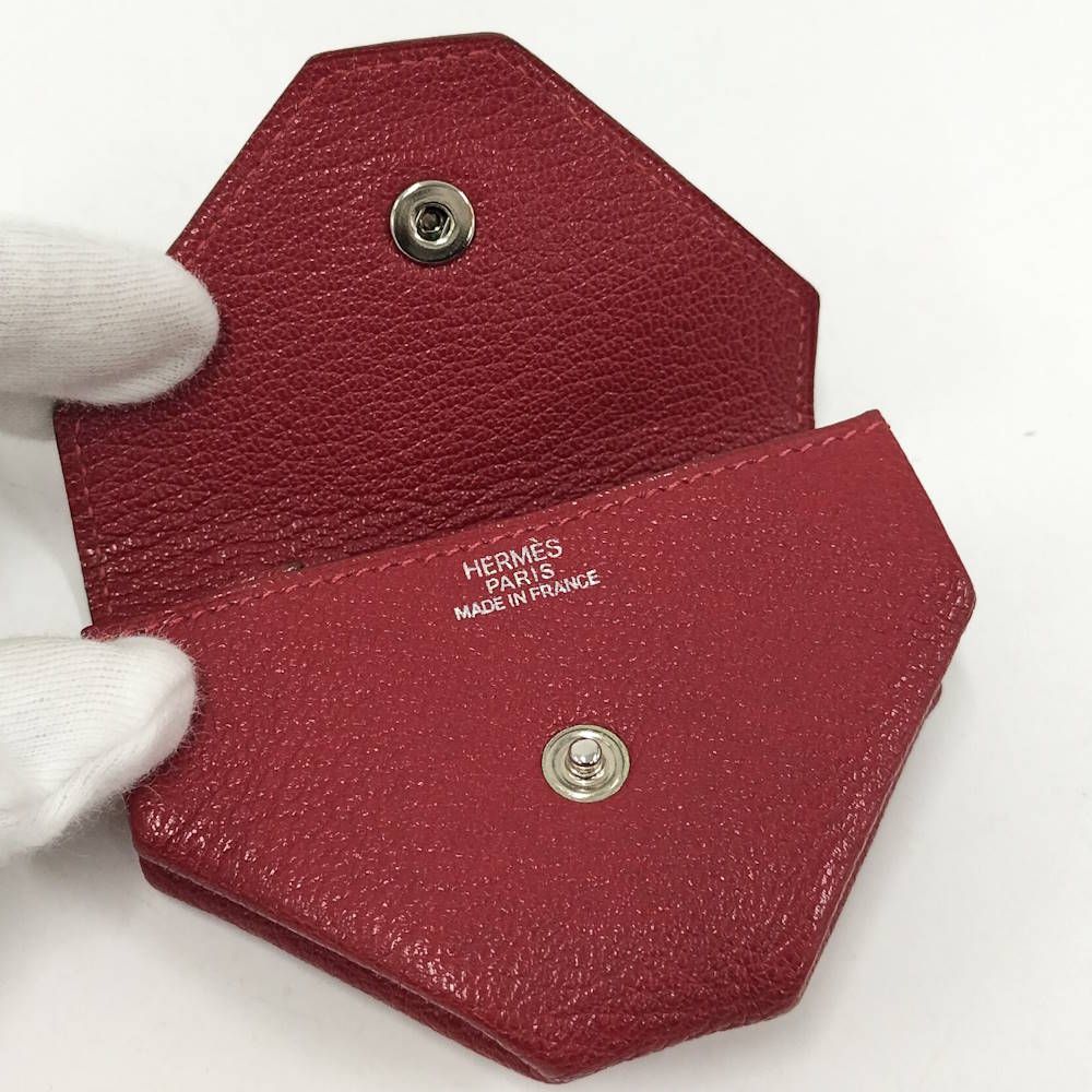 Hermes Levain Quatre Coin Purse Leather Red — view 2