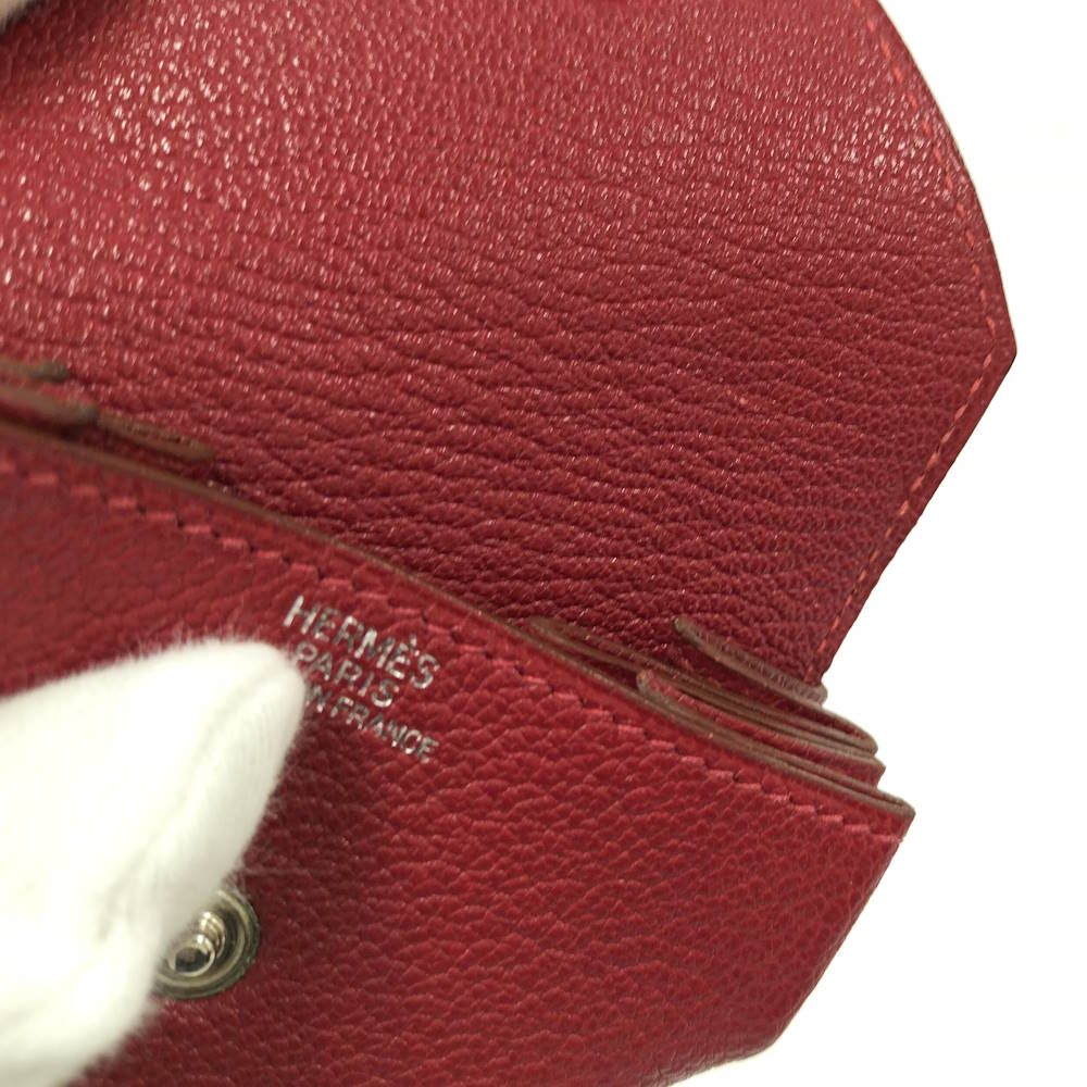 Hermes Levain Quatre Coin Purse Leather Red — view 8