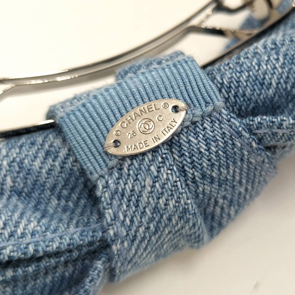 Chanel Ribbon Barrette Denim Blue 26C — view 9