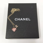 Chanel Necklace Heart CC Logo Silver — view 9