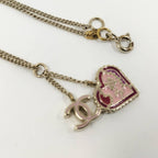 Chanel Necklace Heart CC Logo Silver — view 6