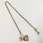 Chanel Necklace Heart CC Logo Silver — view 3