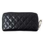 Chanel Wallet Cambon Long Lambskin Black Silver — view 2