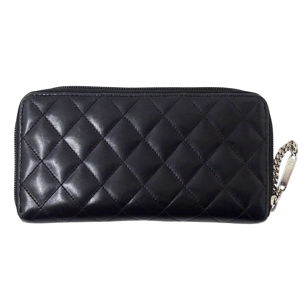 Chanel Wallet Cambon Long Lambskin Black Silver — view 2