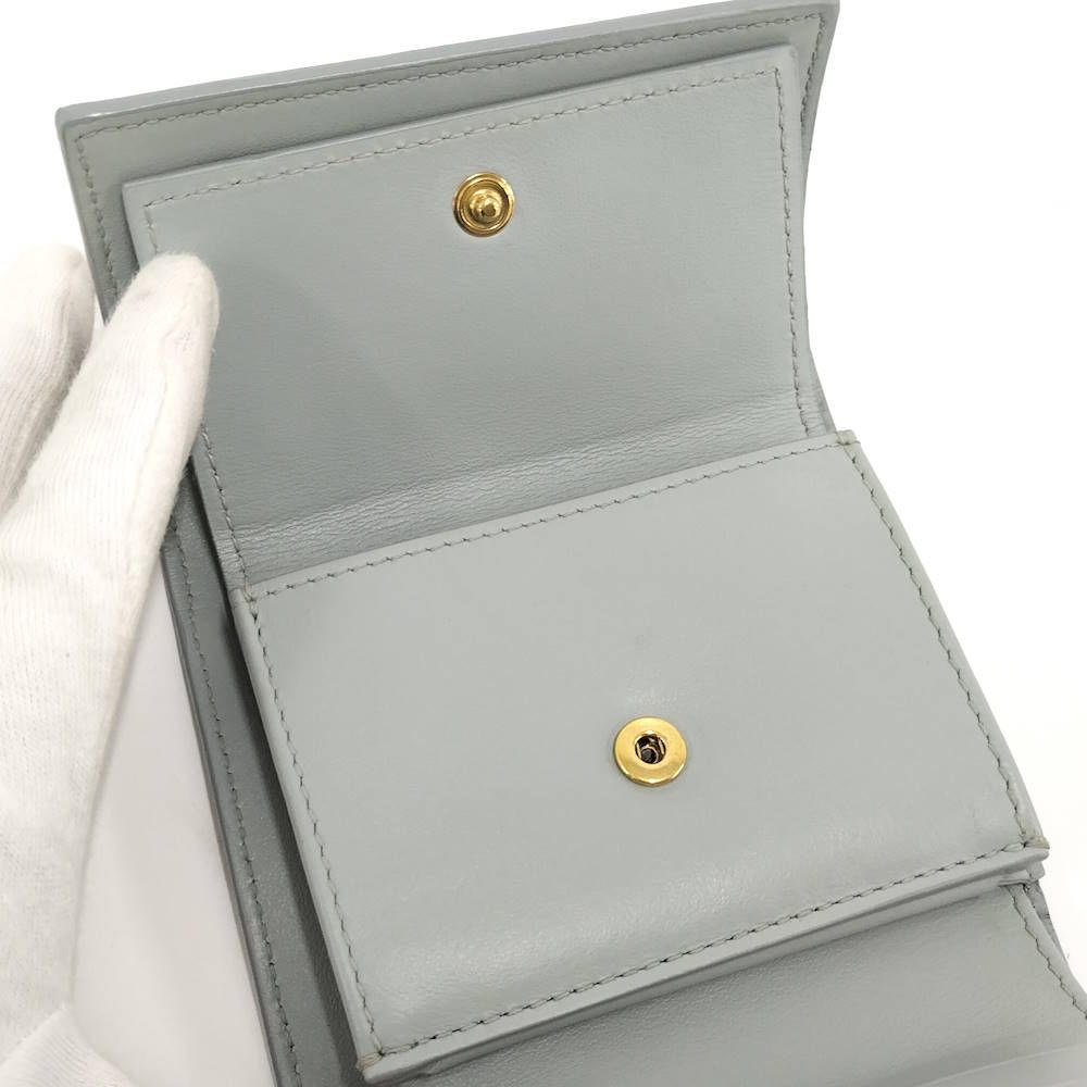 Celine Small Trifold Wallet Leather Gray — view 8