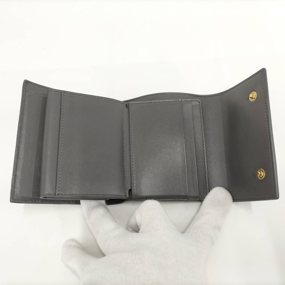Celine Small Trifold Wallet Leather Gray — view 4