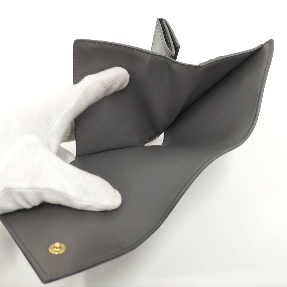 Celine Small Trifold Wallet Leather Gray — view 8