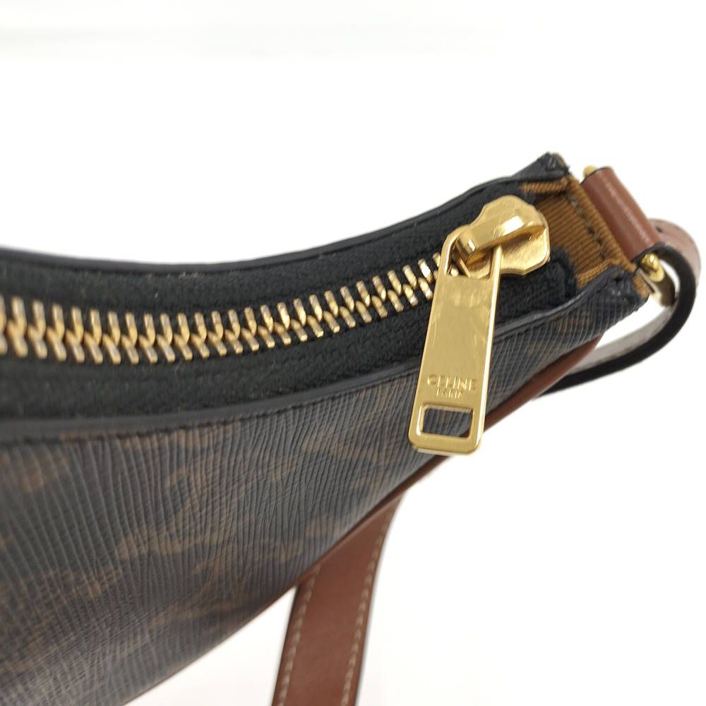 Celine One Shoulder Bag Mini Ava Triomphe Leather Black Brown — view 8