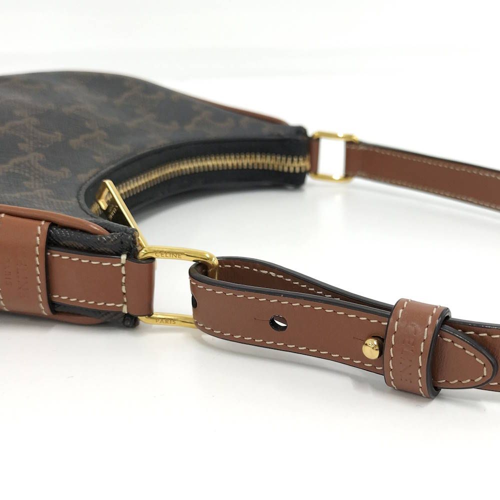 Celine One Shoulder Bag Mini Ava Triomphe Leather Black Brown — view 6