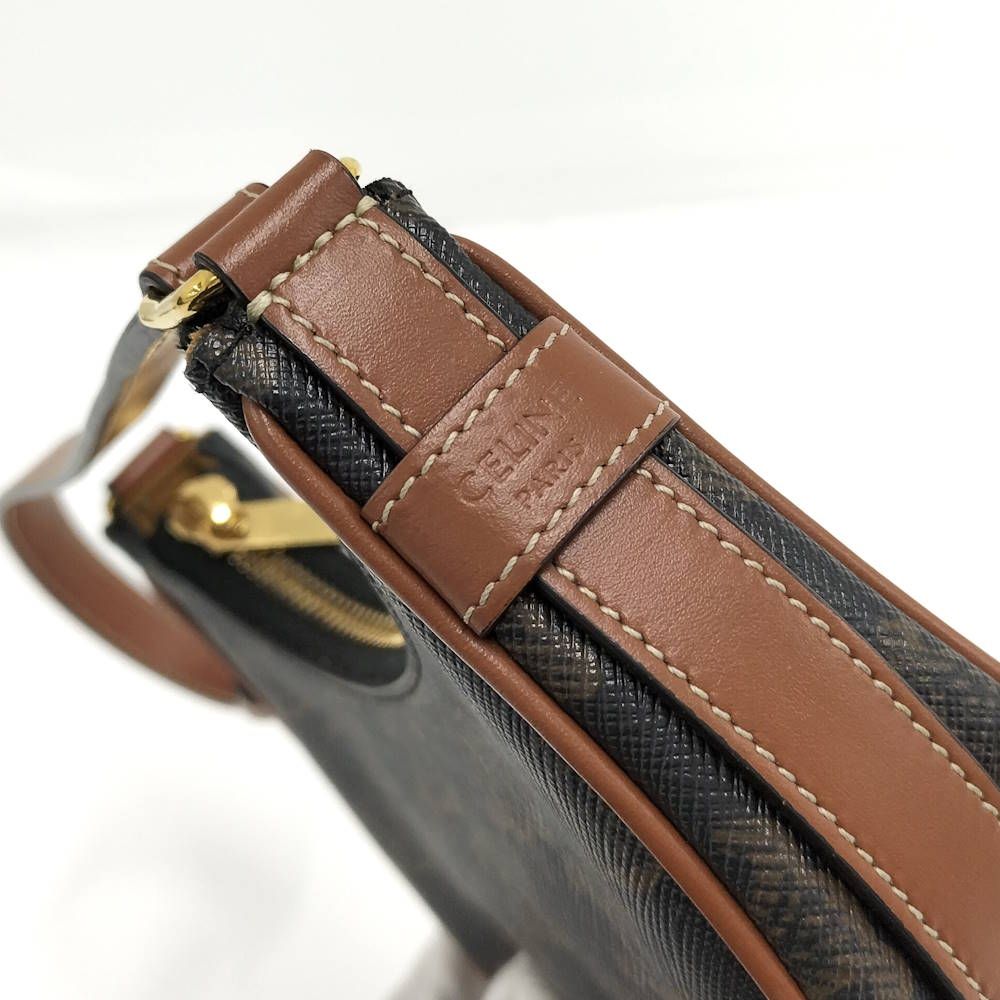 Celine One Shoulder Bag Mini Ava Triomphe Leather Black Brown — view 7