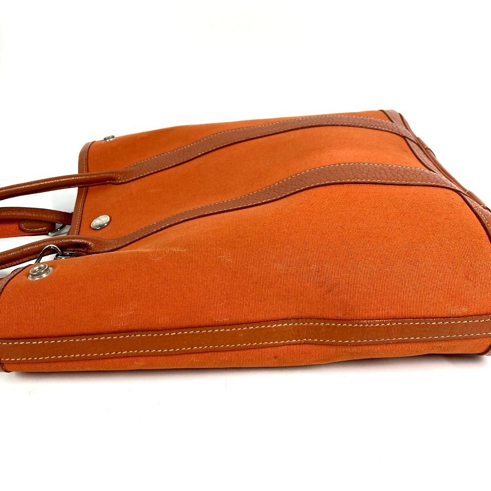 Hermes Shoulder Bag Garden File PM Leather Canvas Orange — view 4