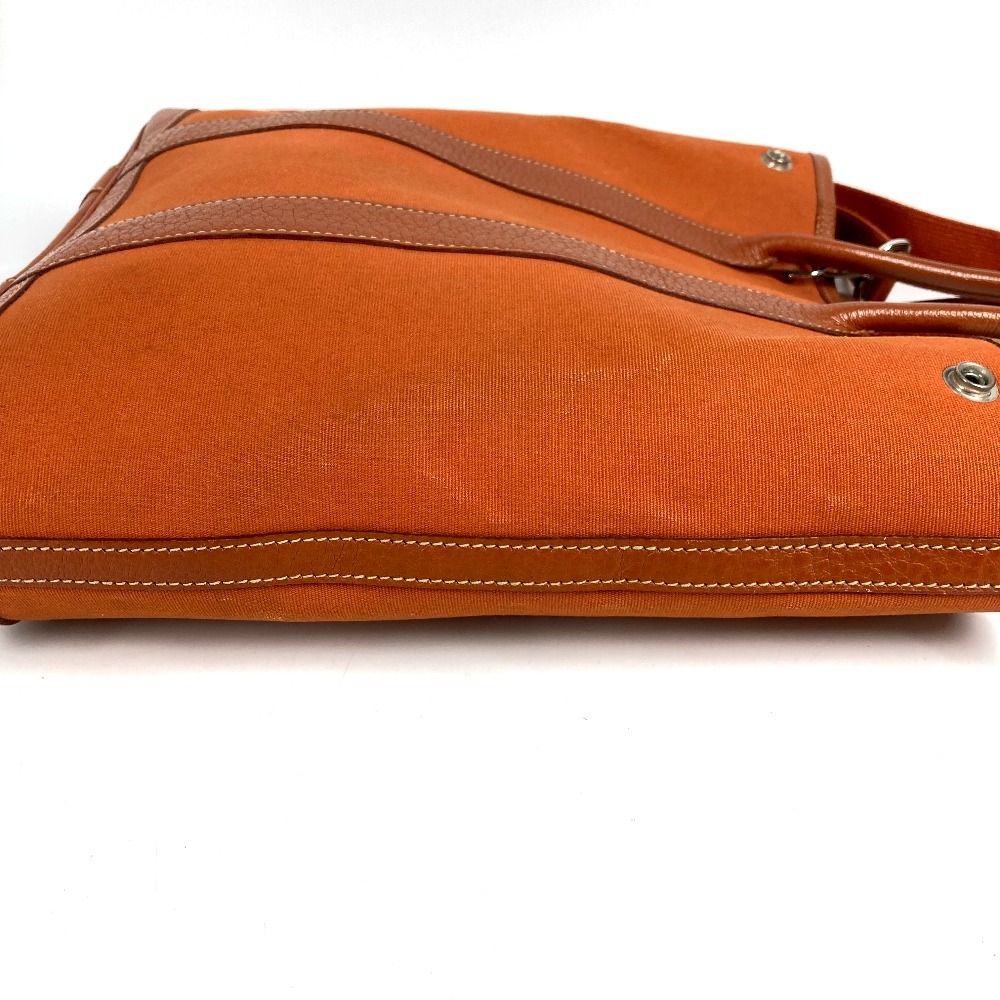 Hermes Shoulder Bag Garden File PM Leather Canvas Orange — view 5