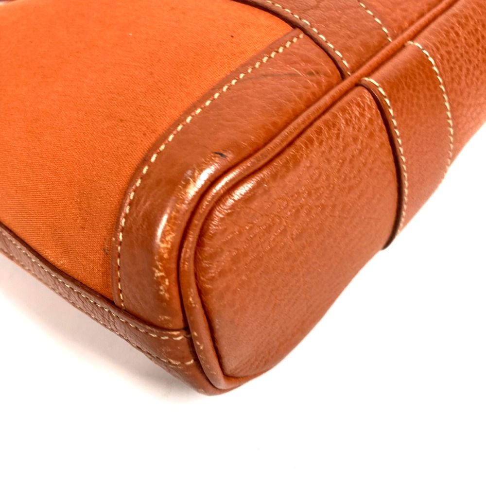 Hermes Shoulder Bag Garden File PM Leather Canvas Orange — view 7