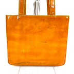 Chanel Shoulder Bag Logo Patent Leather Orange — view 2