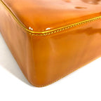 Chanel Shoulder Bag Logo Patent Leather Orange — view 6