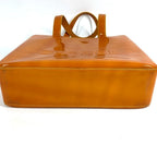 Chanel Shoulder Bag Logo Patent Leather Orange — view 5