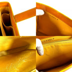 Chanel Shoulder Bag Logo Patent Leather Orange — view 9