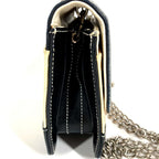 Chanel Shoulder Bag Mini Quilted Choco Bar Patent Leather White — view 3