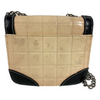 Chanel Shoulder Bag Mini Quilted Choco Bar Patent Leather White — view 2