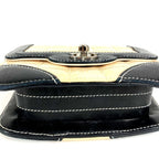 Chanel Shoulder Bag Mini Quilted Choco Bar Patent Leather White — view 5