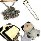 Chanel Shoulder Bag Mini Quilted Choco Bar Patent Leather White — view 8