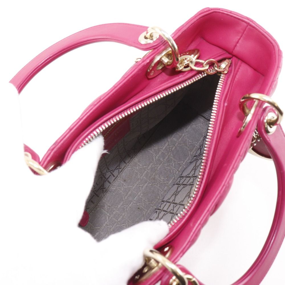 Dior Christian Cannage Lambskin Pink Handbag — view 6