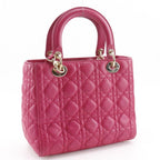 Dior Christian Cannage Lambskin Pink Handbag — view 3