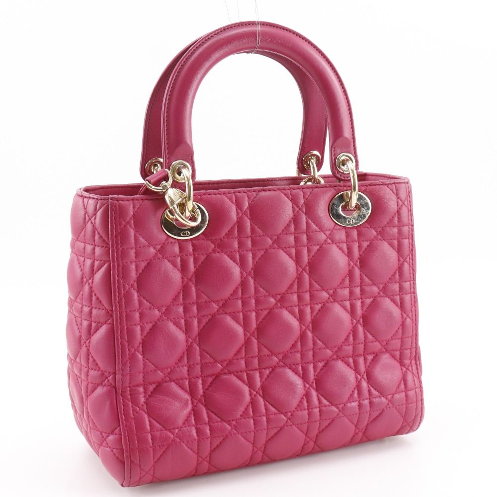 Dior Christian Cannage Lambskin Pink Handbag — view 3