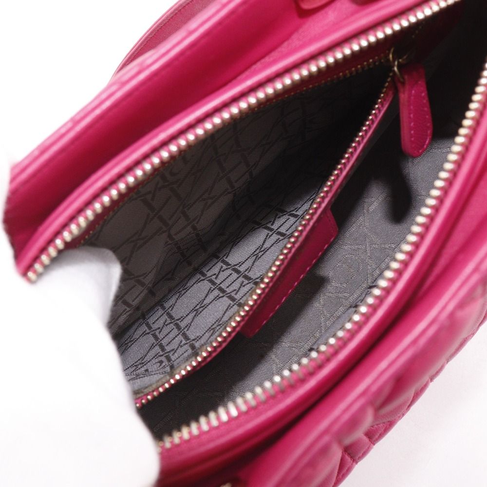Dior Christian Cannage Lambskin Pink Handbag — view 7
