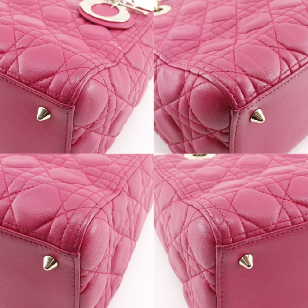 Dior Christian Cannage Lambskin Pink Handbag — view 4