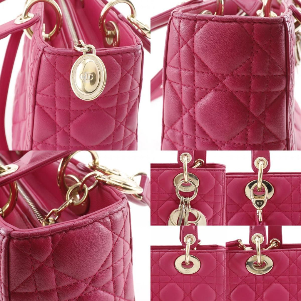 Dior Christian Cannage Lambskin Pink Handbag — view 9
