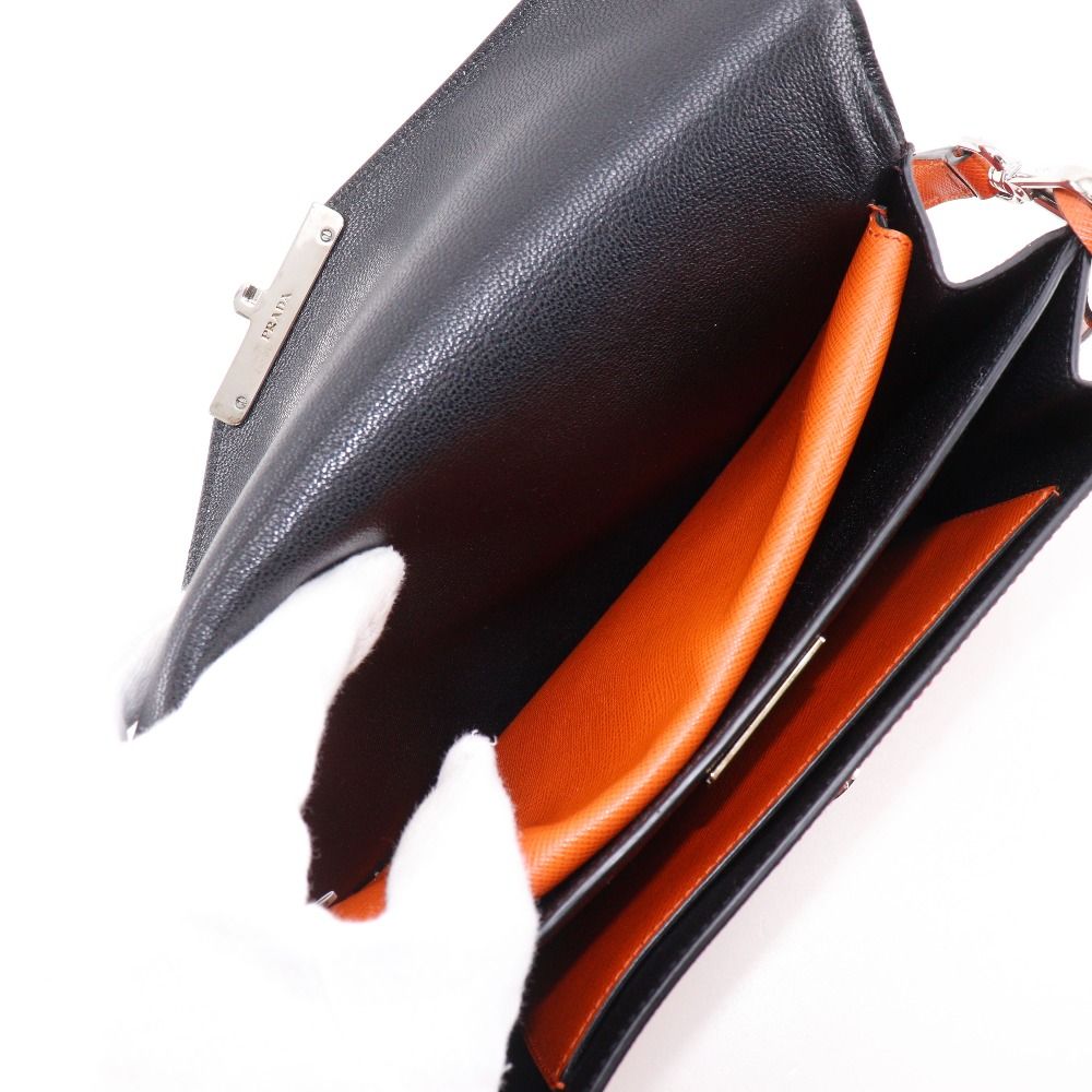 Prada 2-Way Clutch Saffiano Red Orange Shoulder Bag — view 5