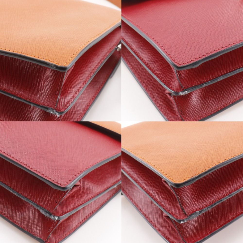 Prada 2-Way Clutch Saffiano Red Orange Shoulder Bag — view 4