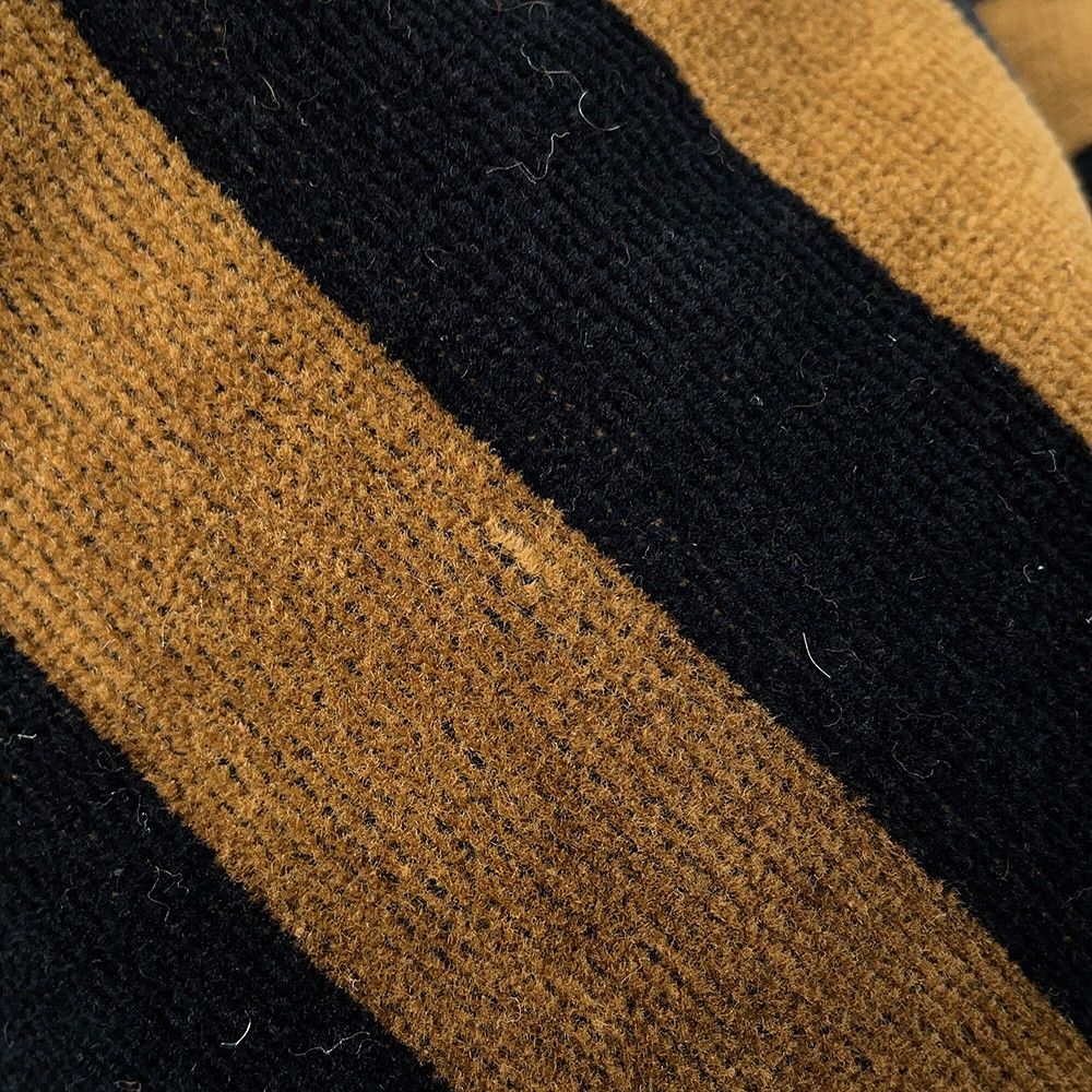 Fendi Poncho Pecan Striped Cotton with Hood Black Shoulder Bag Brown — view 5