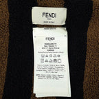 Fendi Poncho Pecan Striped Cotton with Hood Black Shoulder Bag Brown — view 7
