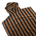 Fendi Poncho Pecan Striped Cotton with Hood Black Shoulder Bag Brown — view 3