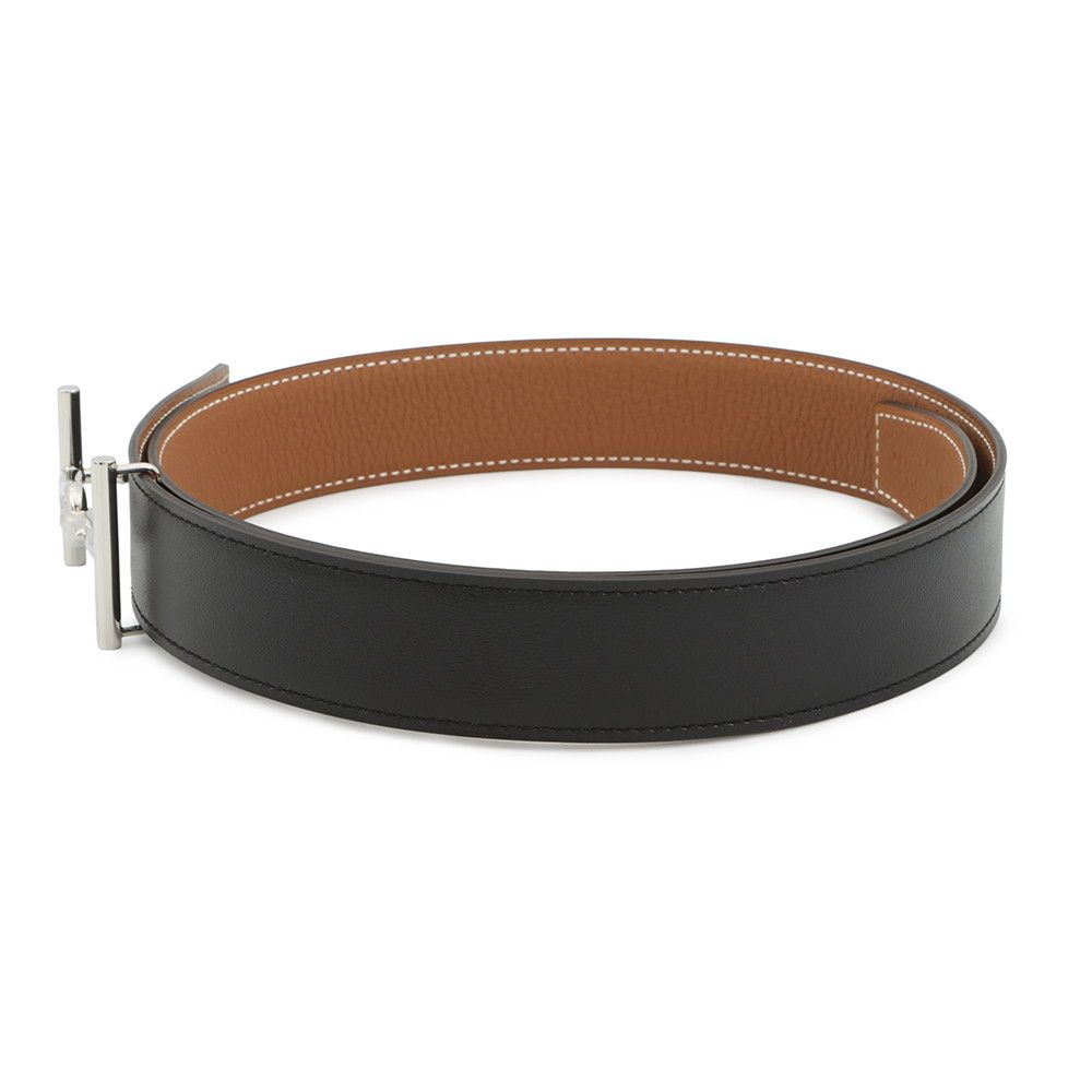 Hermes Belt Jumbo Black Gold Silver Box Calf Togo 80 — view 2