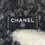 Chanel Scarf CC Logo Cashmere Silk Black White — view 7