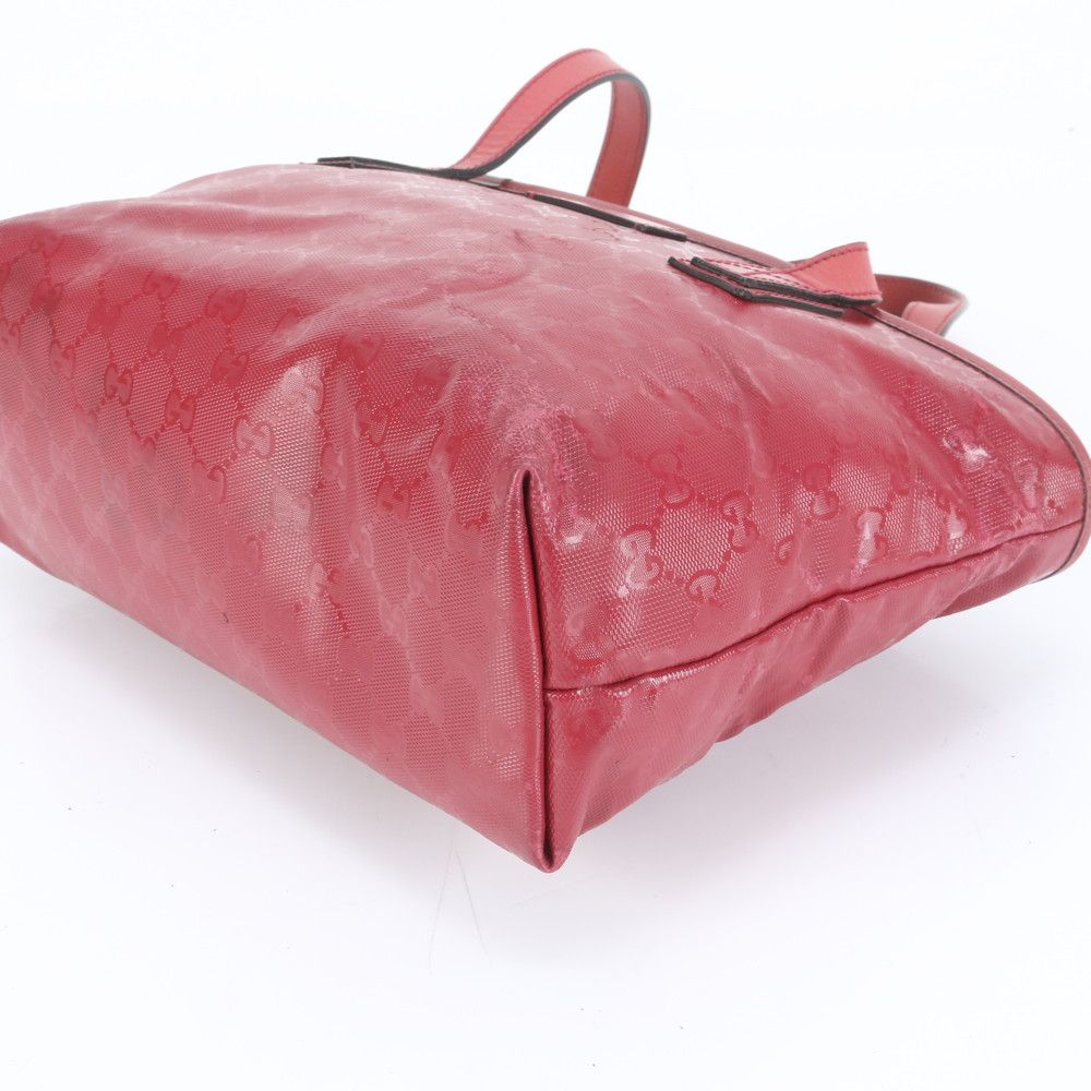 Gucci GG Imprime Leather Tote Shoulder Hand Red Rcm — view 5