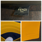 Fendi FF Vertigo Yellow Silver Canvas Clutch — view 3
