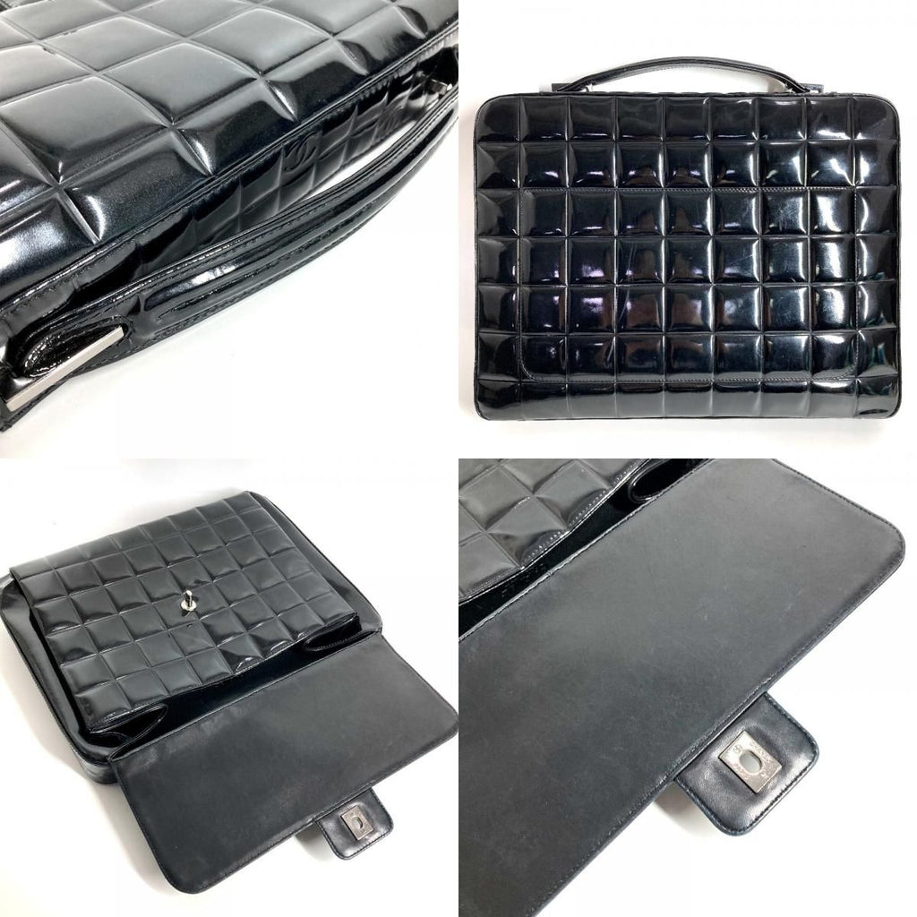Chanel Business Bag CC Logo Beach Enamel Black — view 8